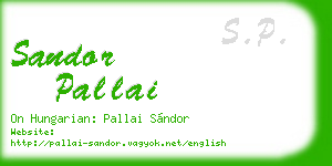 sandor pallai business card